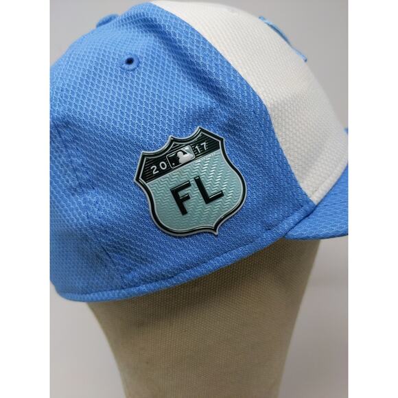 New Era 59Fifty MLB Tampa Rays 2017 Florida Hat SZ 7 1/4 White Blue Embroidered - Picture 7 of 14